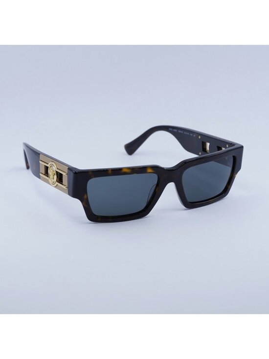 Versace VE4459 108/87 Unisex Sunglasses Havana Rectangle Frame, Grey Lenses main image 4